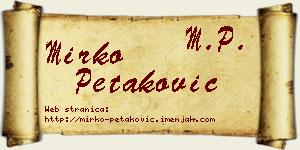 Mirko Petaković vizit kartica